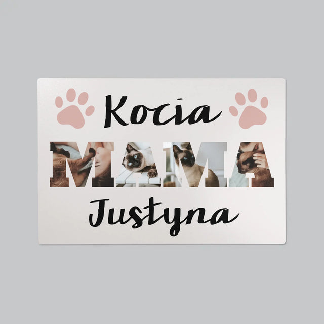 Słowo Ze Zdjęć: Kocia Mama  - Podkładka Na Biurko