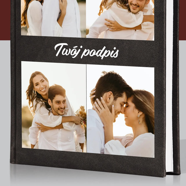 Fotokolaż: 4 Zdjęcia i Podpis - Planer Książkowy z Nadrukiem