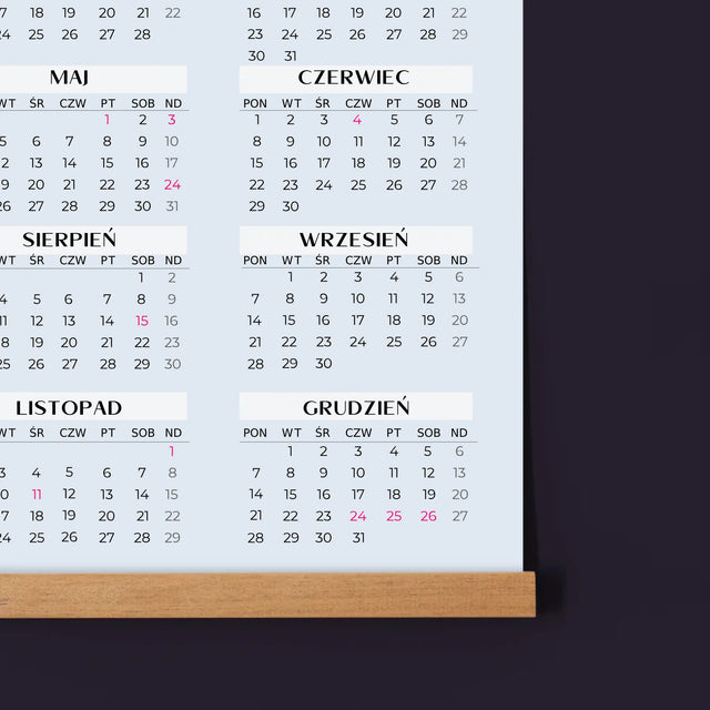 Słowo Ze Zdjęć: Tata - Kalendarz Plakatowy z Listwami