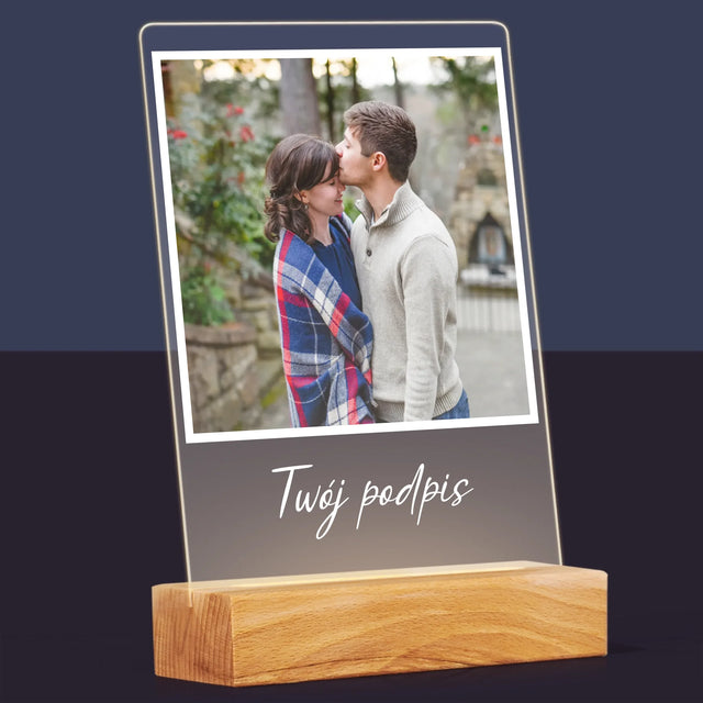 Zdjęcie i Podpis: Twoje Zdjęcie i Podpis - Wydruk Na Szkle Akrylowym