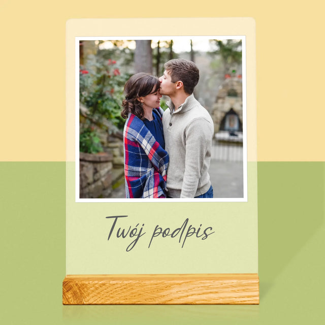 Zdjęcie i Podpis: Twoje Zdjęcie i Podpis - Wydruk Na Szkle Akrylowym