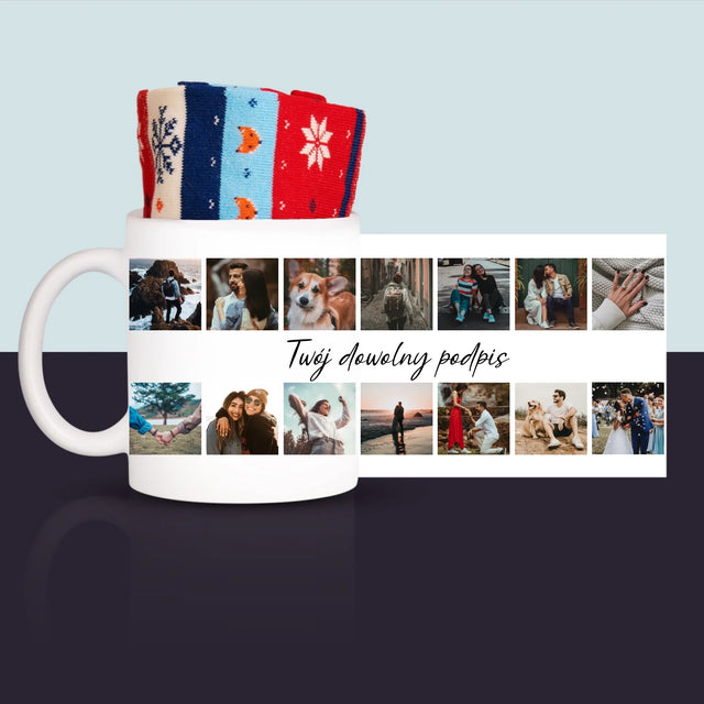 Fotokolaż: 14 Zdjęć - Zimowe Skarpetki w Kubku