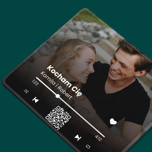 Zdjęcie i Podpis: Wasza Piosenka Kod Qr - Podkładka Pod Myszkę