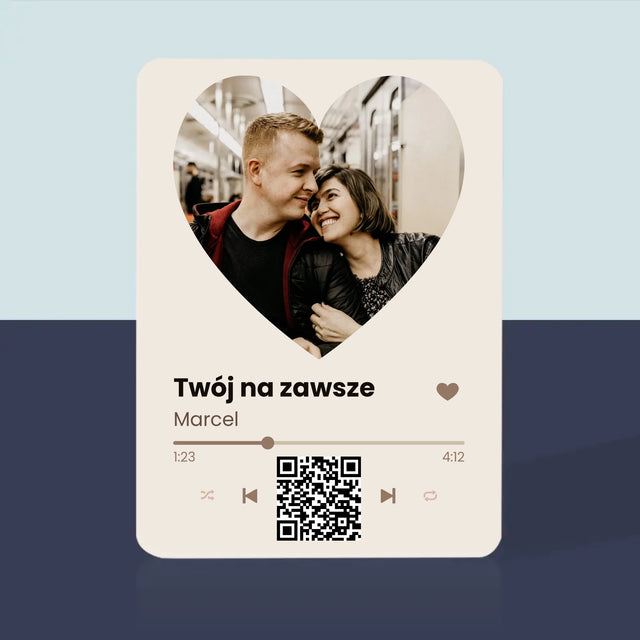 Zdjęcie i Podpis: Nasza Piosenka Serce Kod Qr - Karty Do Gry