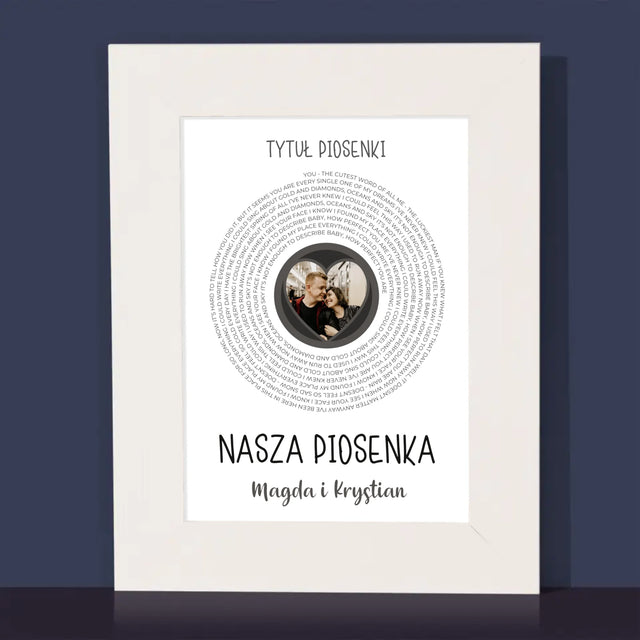 Zdjęcie i Podpis: Nasza Piosenka z Tekstem - Ramka Na Zdjęcie