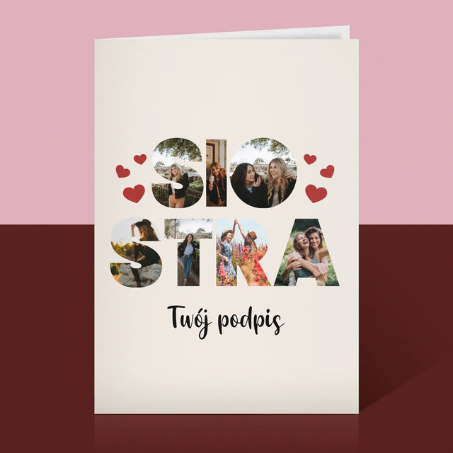 Słowo Ze Zdjęć: Siostra - Kartka z Życzeniami
