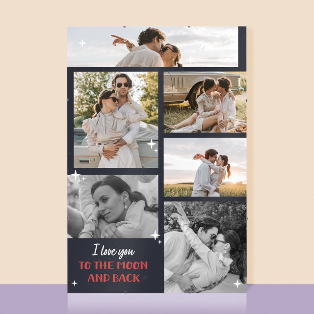 Fotokolaż: To The Moon And Back - Personalizowany Plakat