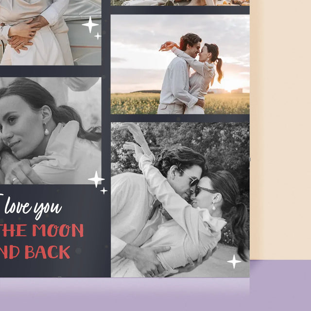 Fotokolaż: To The Moon And Back - Personalizowany Plakat