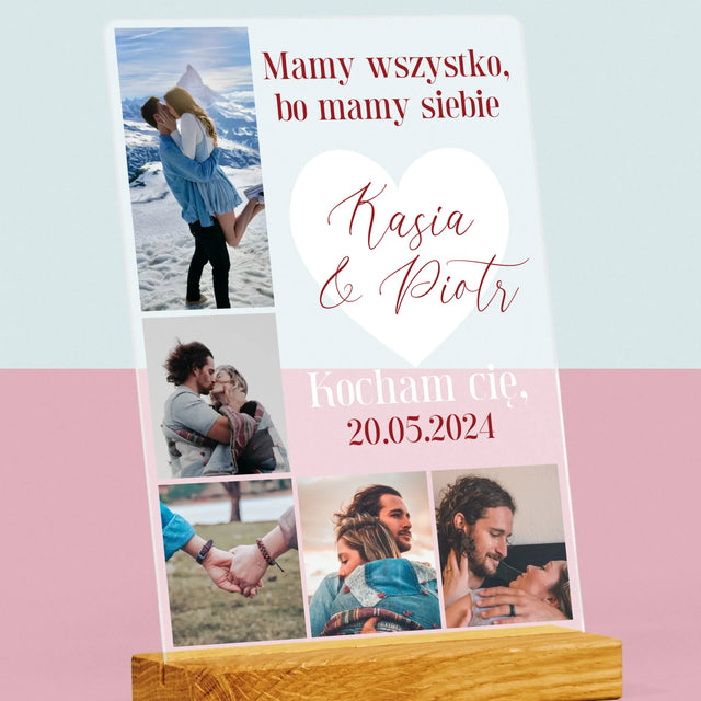 Fotokolaż: Mamy Wszystko, Bo Mamy Siebie - Wydruk Na Szkle Akrylowym
