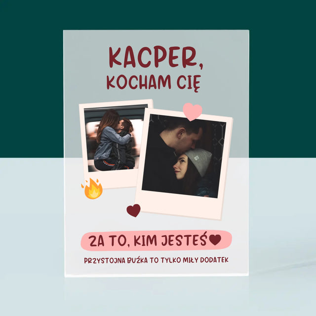 Fotokolaż: Kocham Cię Za To, Kim Jesteś - Blok Akrylowy z Nadrukiem