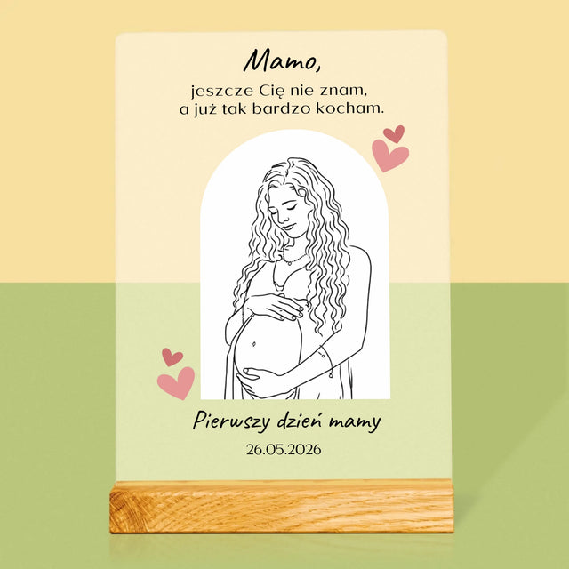 Zdjęcie i Podpis: Lineart Dla Mamy - Wydruk Na Szkle Akrylowym