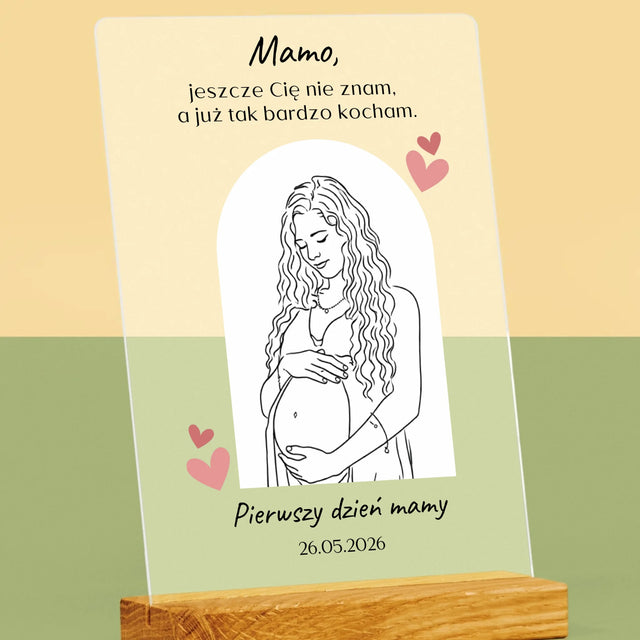 Zdjęcie i Podpis: Lineart Dla Mamy - Wydruk Na Szkle Akrylowym