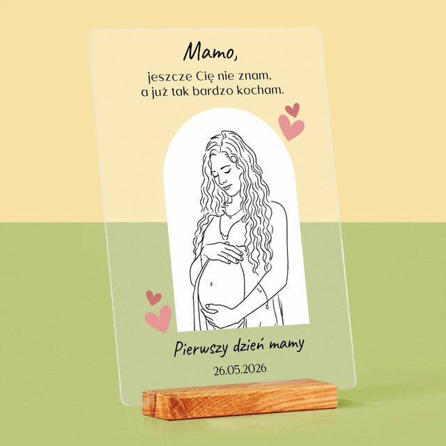 Zdjęcie i Podpis: Lineart Dla Mamy - Wydruk Na Szkle Akrylowym