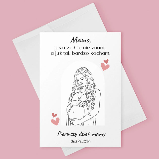 Zdjęcie i Podpis: Lineart Dla Mamy - Kartka z Życzeniami