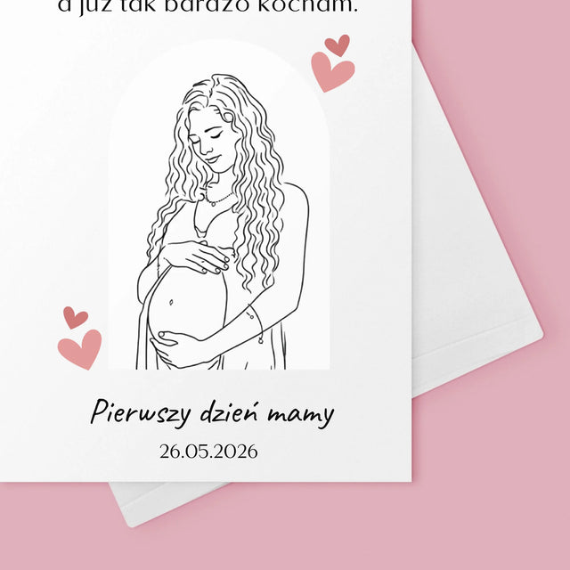Zdjęcie i Podpis: Lineart Dla Mamy - Kartka z Życzeniami