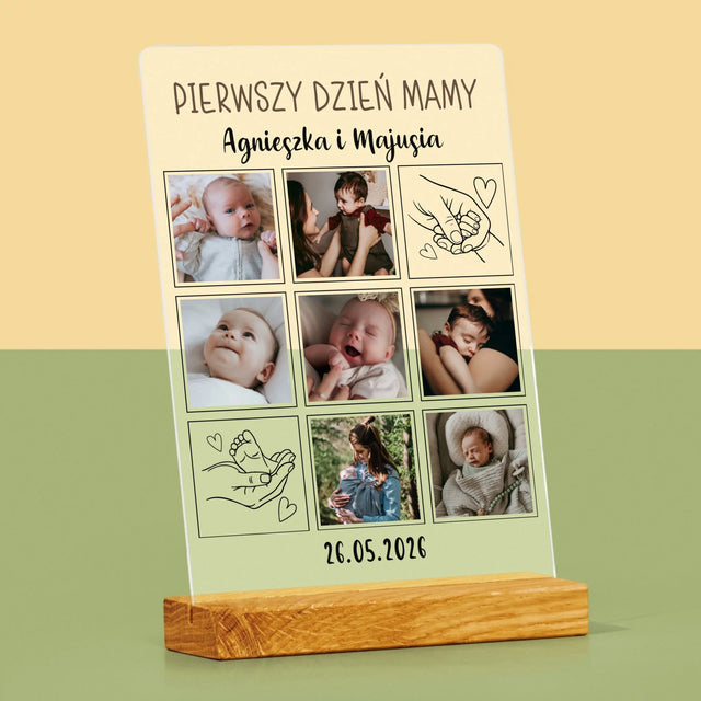 Fotokolaż: Pierwszy Dzień Mamy Rysunki - Wydruk Na Szkle Akrylowym