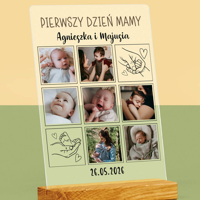 Fotokolaż: Pierwszy Dzień Mamy Rysunki - Wydruk Na Szkle Akrylowym