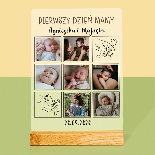Fotokolaż: Pierwszy Dzień Mamy Rysunki - Wydruk Na Szkle Akrylowym