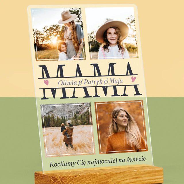 Fotokolaż: Mama Imiona - Wydruk Na Szkle Akrylowym