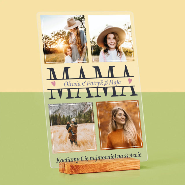 Fotokolaż: Mama Imiona - Wydruk Na Szkle Akrylowym