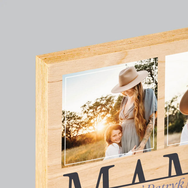 Fotokolaż: Mama Imiona - Wydruk Na Drewnie