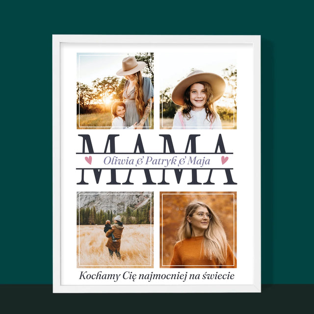 Fotokolaż: Mama Imiona - Wydruk Obramowany