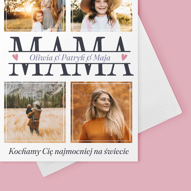 Fotokolaż: Mama Imiona - Kartka z Życzeniami