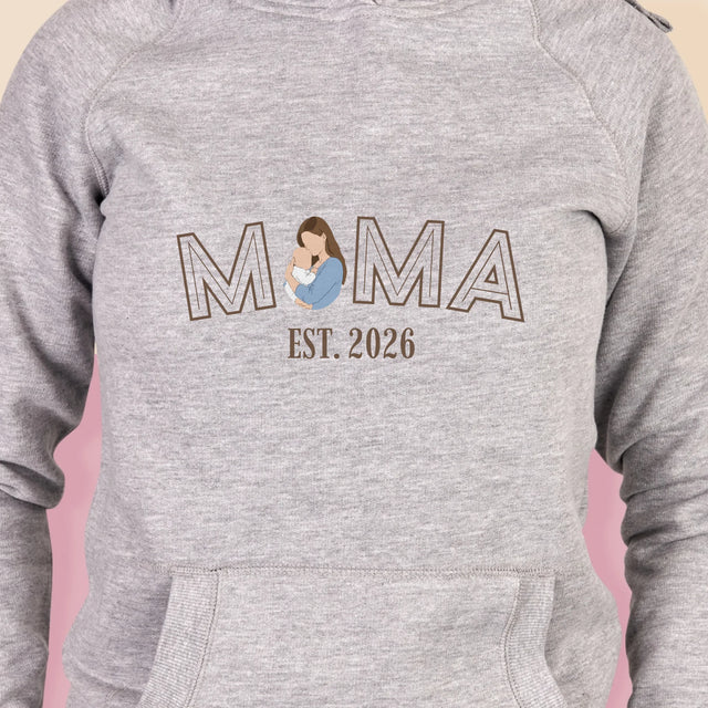 Zdjęcie i Podpis: Mama Established - Bluza Damska z Kapturem