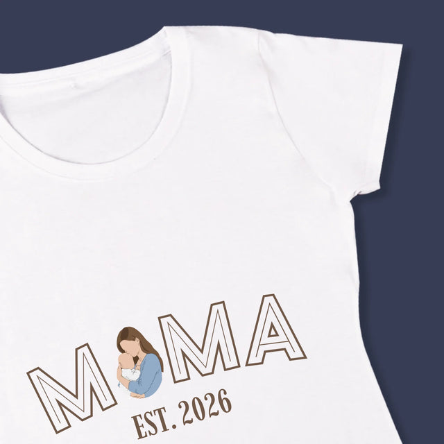 Zdjęcie i Podpis: Mama Established - Koszulka Damska z Nadrukiem