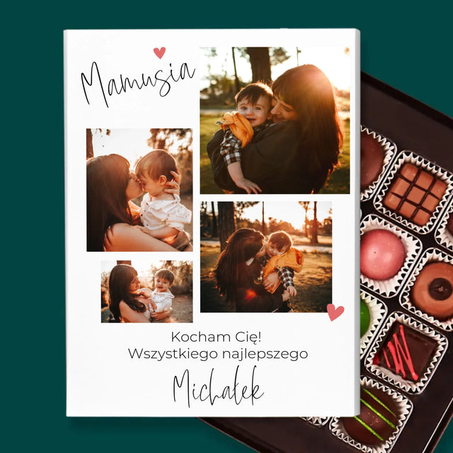 Fotokolaż: Mamusiu Kocham Cię - Personalizowane Praliny
