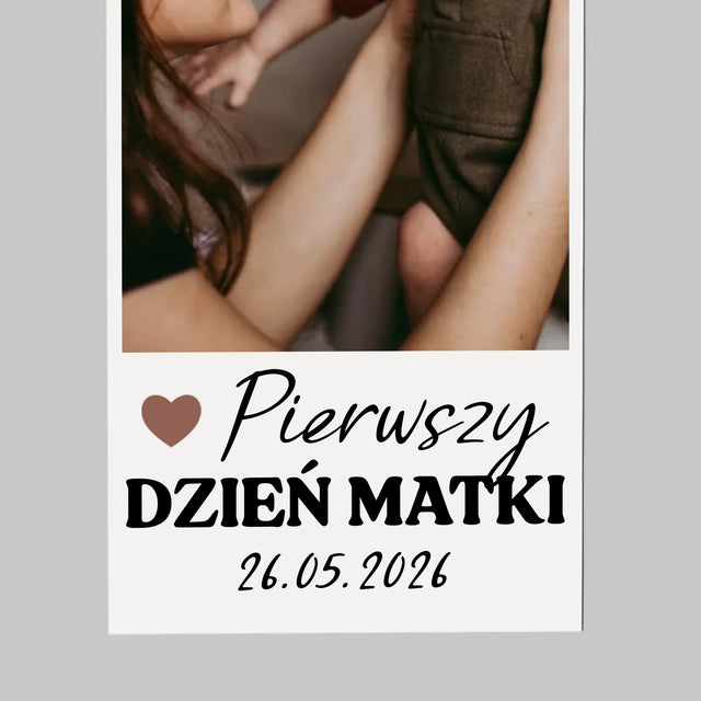 Zdjęcie i Podpis: Pierwszy Dzień Matki Serce - Magnes Na Lodówkę