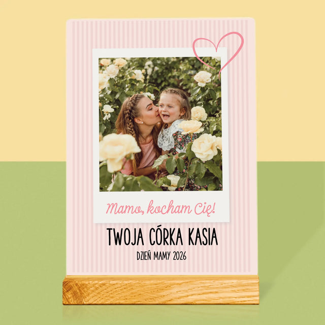 Zdjęcie i Podpis: Mamo Kocham Cię - Wydruk Na Szkle Akrylowym