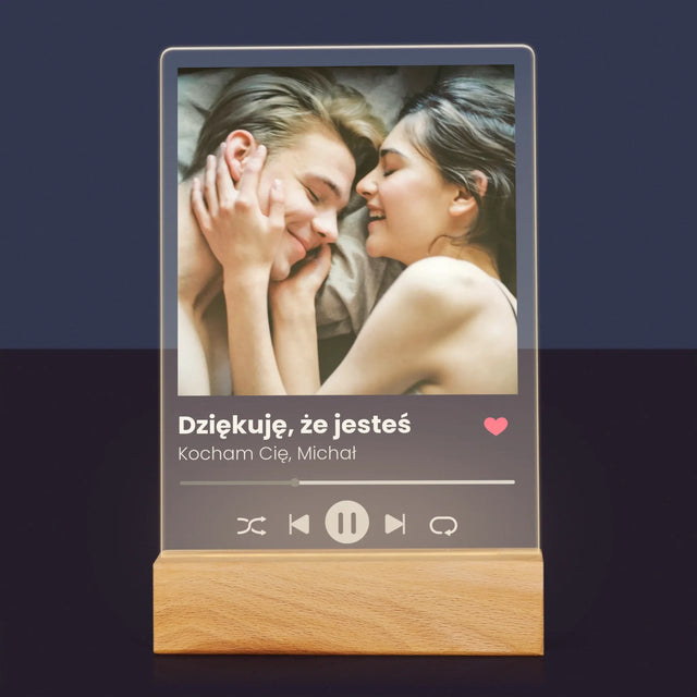 Zdjęcie I Podpis: Spotify Dla Dziewczyny - Wydruk Na Szkle Akrylowym
