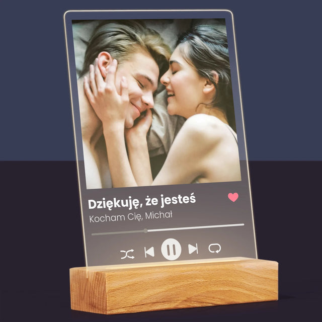 Zdjęcie I Podpis: Spotify Dla Dziewczyny - Wydruk Na Szkle Akrylowym