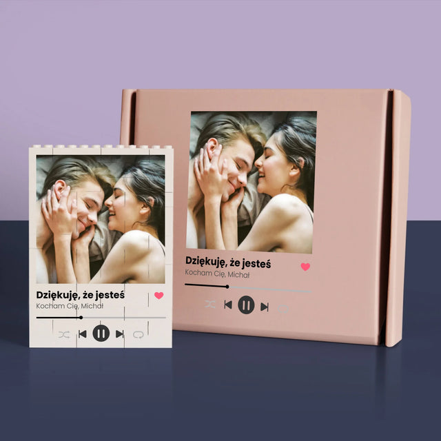 Zdjęcie i Podpis: Spotify Dla Dziewczyny - Klocki LEGO z Nadrukiem