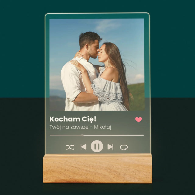 Zdjęcie I Podpis: Spotify Miłosny - Wydruk Na Szkle Akrylowym