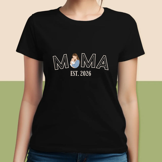 Zdjęcie i Podpis: Mama Established - Koszulka Damska z Nadrukiem