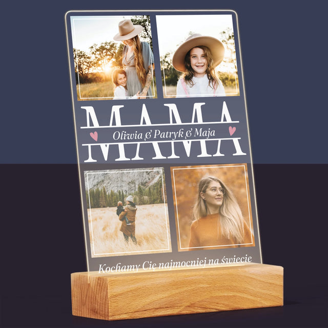 Fotokolaż: Mama Imiona - Wydruk Na Szkle Akrylowym