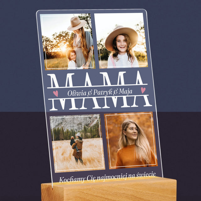 Fotokolaż: Mama Imiona - Wydruk Na Szkle Akrylowym