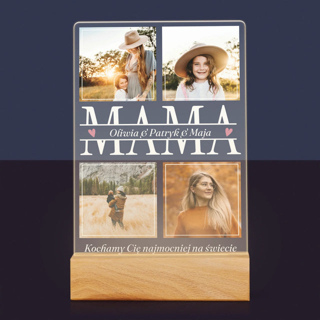 Fotokolaż: Mama Imiona - Wydruk Na Szkle Akrylowym