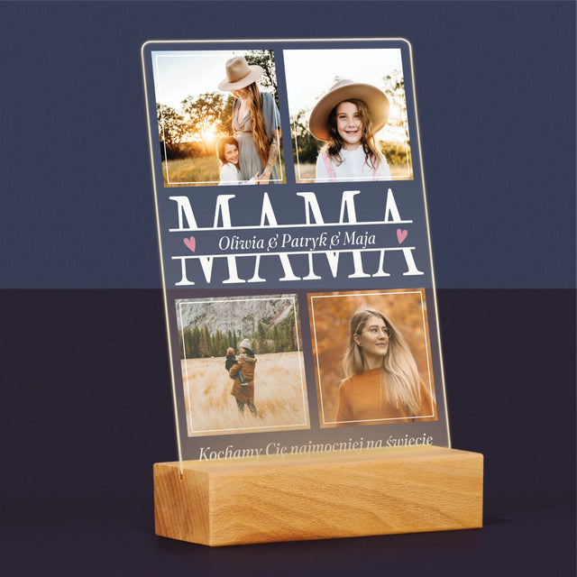 Fotokolaż: Mama Imiona - Wydruk Na Szkle Akrylowym