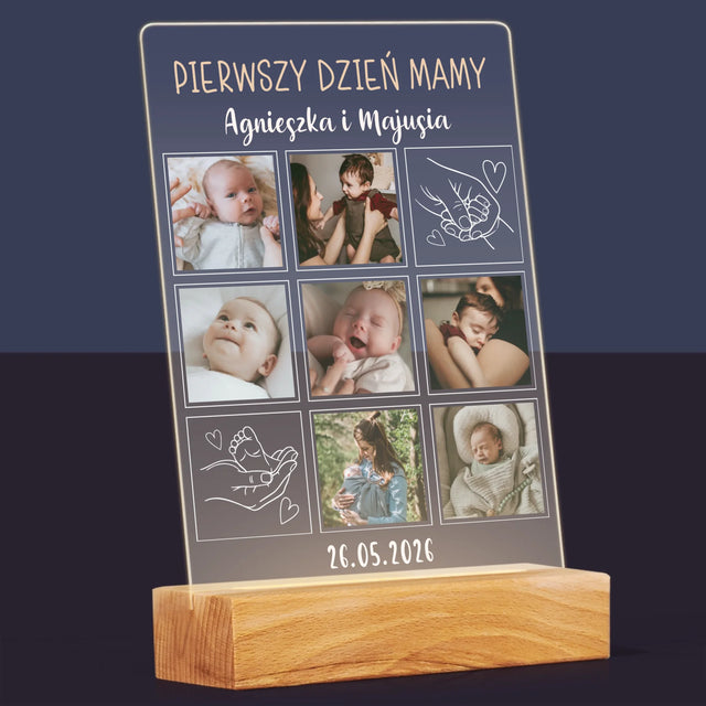 Fotokolaż: Pierwszy Dzień Mamy Rysunki - Wydruk Na Szkle Akrylowym