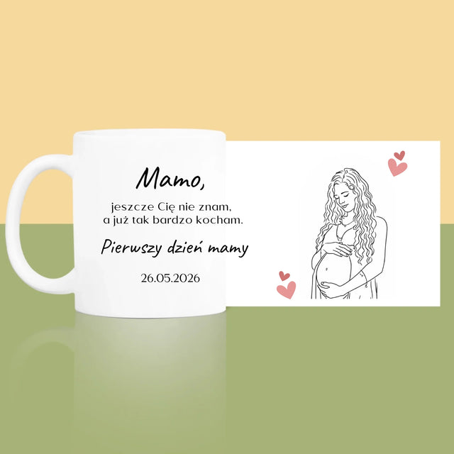 Zdjęcie i Podpis: Lineart Dla Mamy - Kubek z Nadrukiem