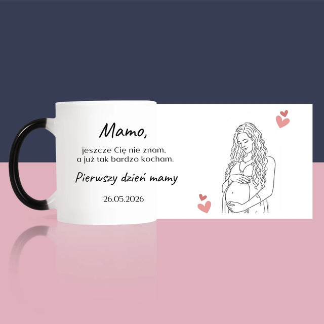 Zdjęcie i Podpis: Lineart Dla Mamy - Kubek z Nadrukiem