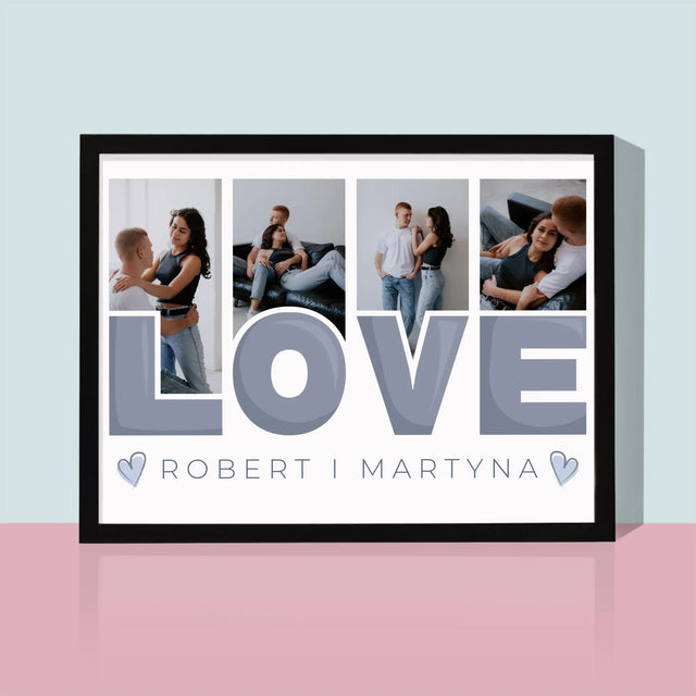 Fotokolaż: Love Imiona - Wydruk Obramowany