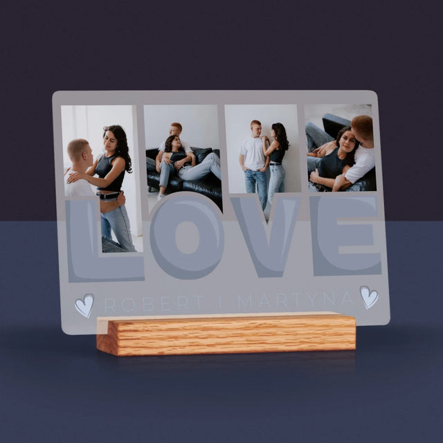 Fotokolaż: Love Imiona - Wydruk Na Szkle Akrylowym