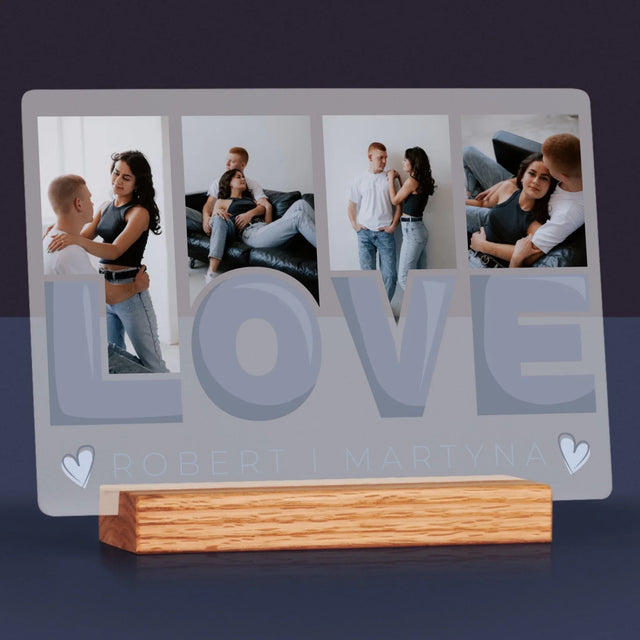 Fotokolaż: Love Imiona - Wydruk Na Szkle Akrylowym
