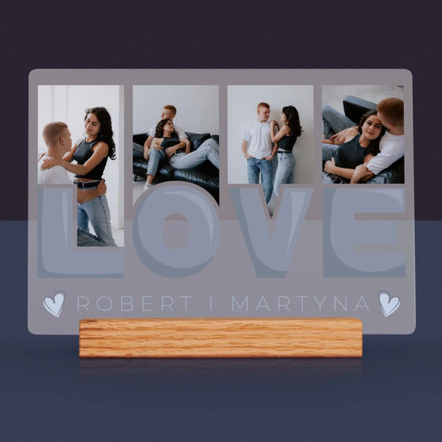 Fotokolaż: Love Imiona - Wydruk Na Szkle Akrylowym