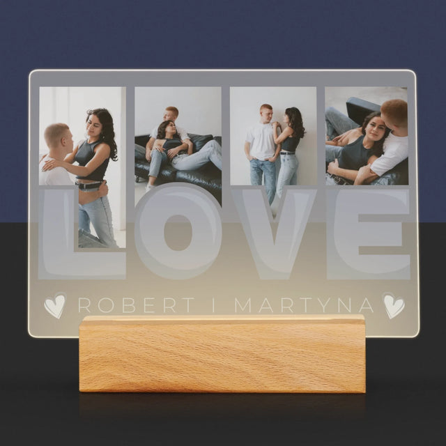Fotokolaż: Love Imiona - Wydruk Na Szkle Akrylowym