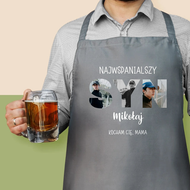 Słowo Ze Zdjęć: Syn  - Fartuch z Nadrukiem